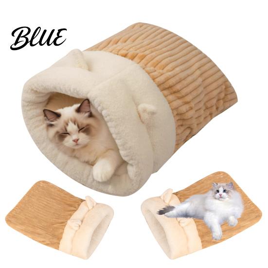 Ferret Cozy Hideout Cute Ears Warm Plush Sleeping Bag Winter Cat Sack with Cats Pet