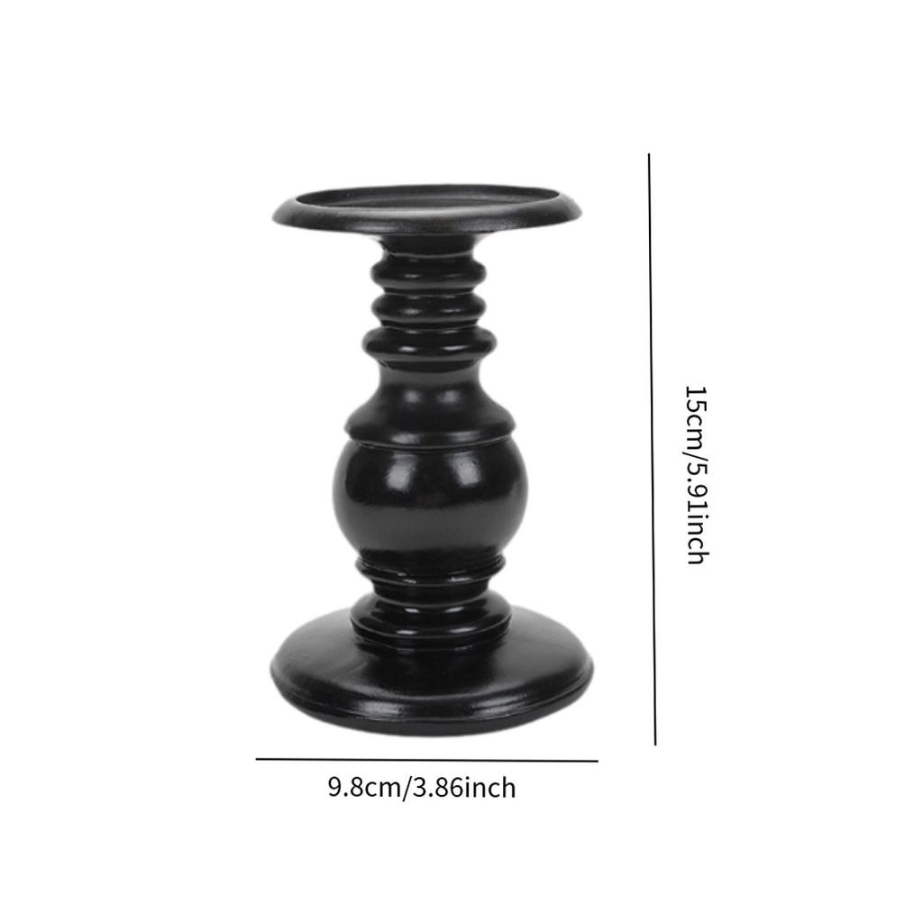 Resin Pillar Candle Holder Ornament for Halloween Elegant Desktop Decoration