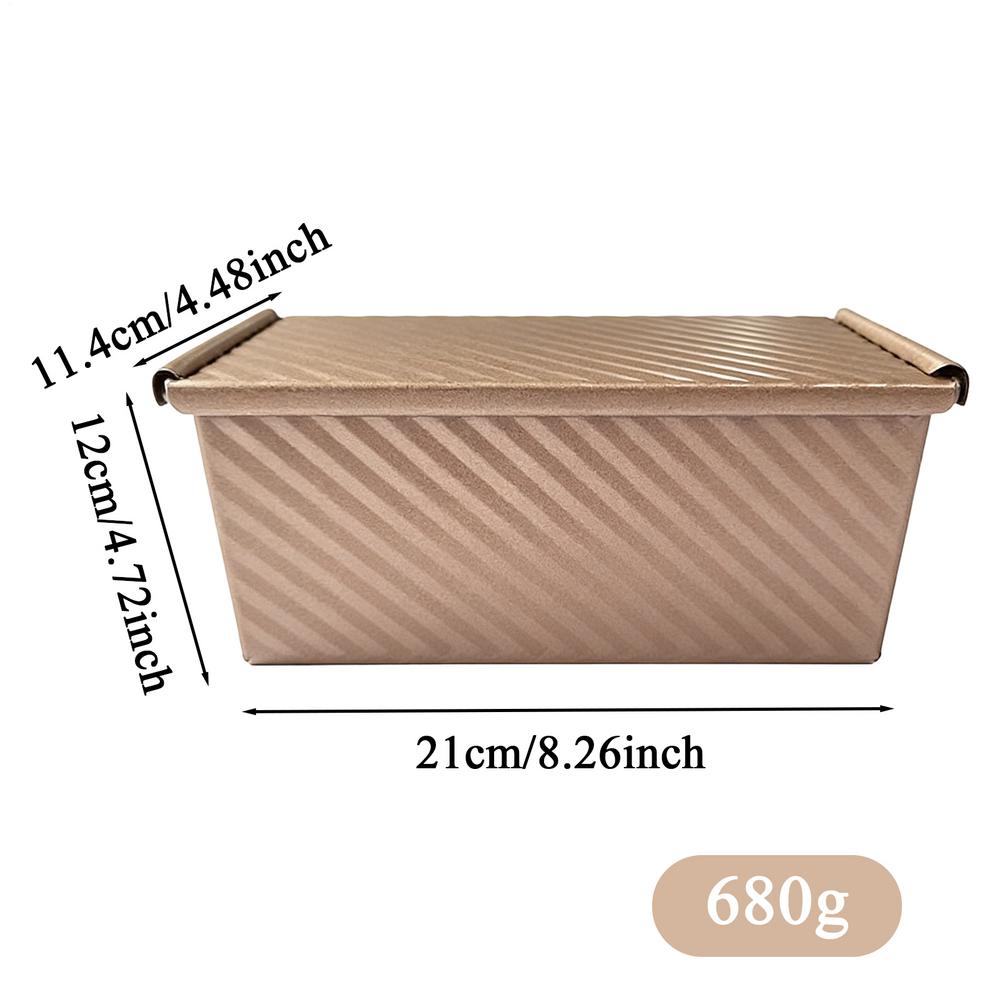Carbon Steel Corrugated Bread Box With Lid Non-Stick Toast Mold Homemade Baking Mold For Loaf Sandwich Cake Dough