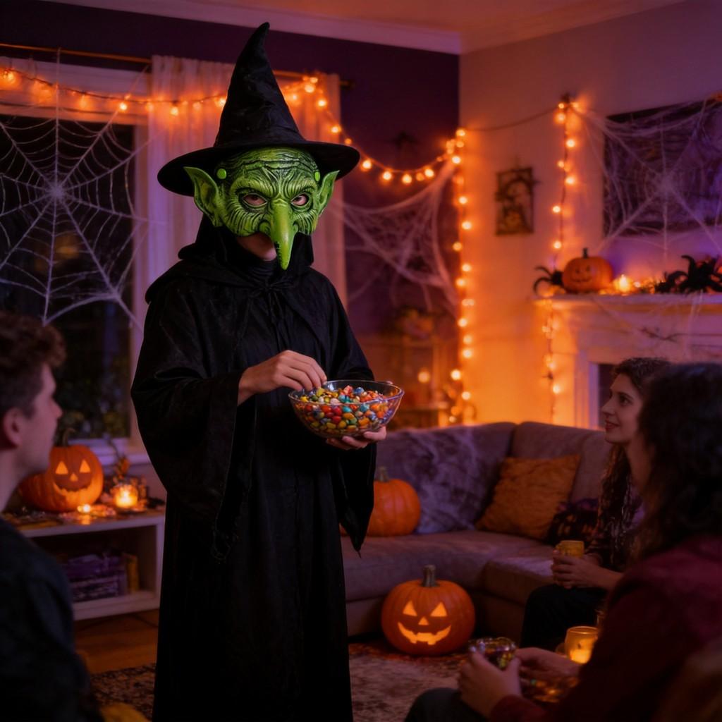 Halloween Hexenmasken-Requisite aus PU-Schaumstoff für Kostümpartys
