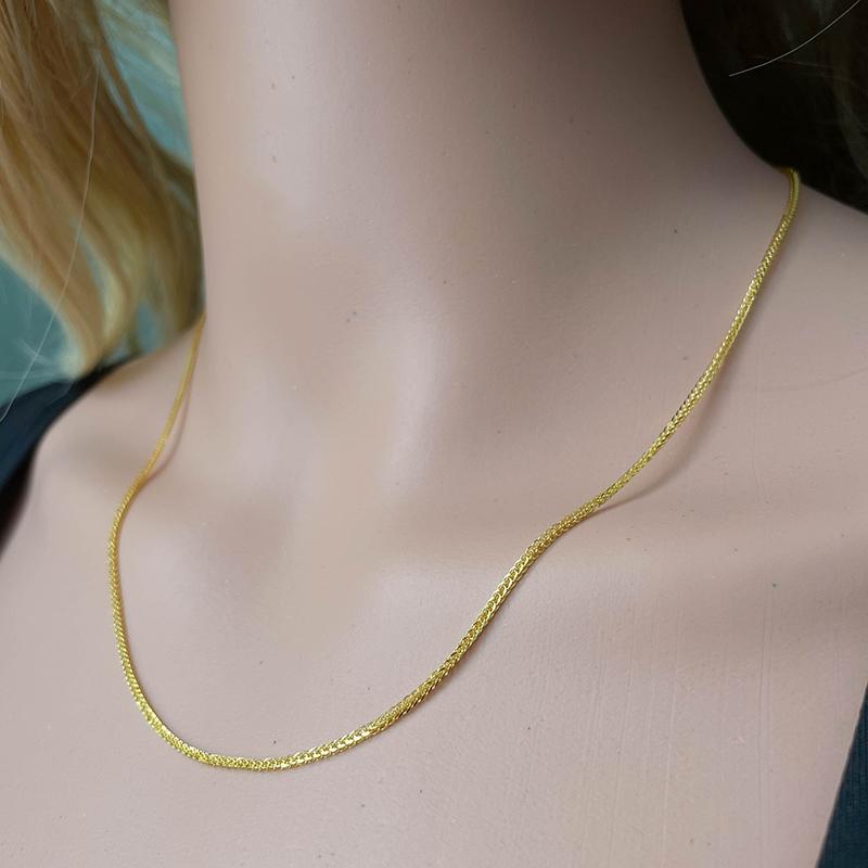 45-60cm 3mm 925 Silver Gold Chopin Chain Necklace Women's Italian Jewelry