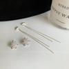 New temperament niche design snowflake fringed earrings earclips long fashion versatile trendy earrings earrings women