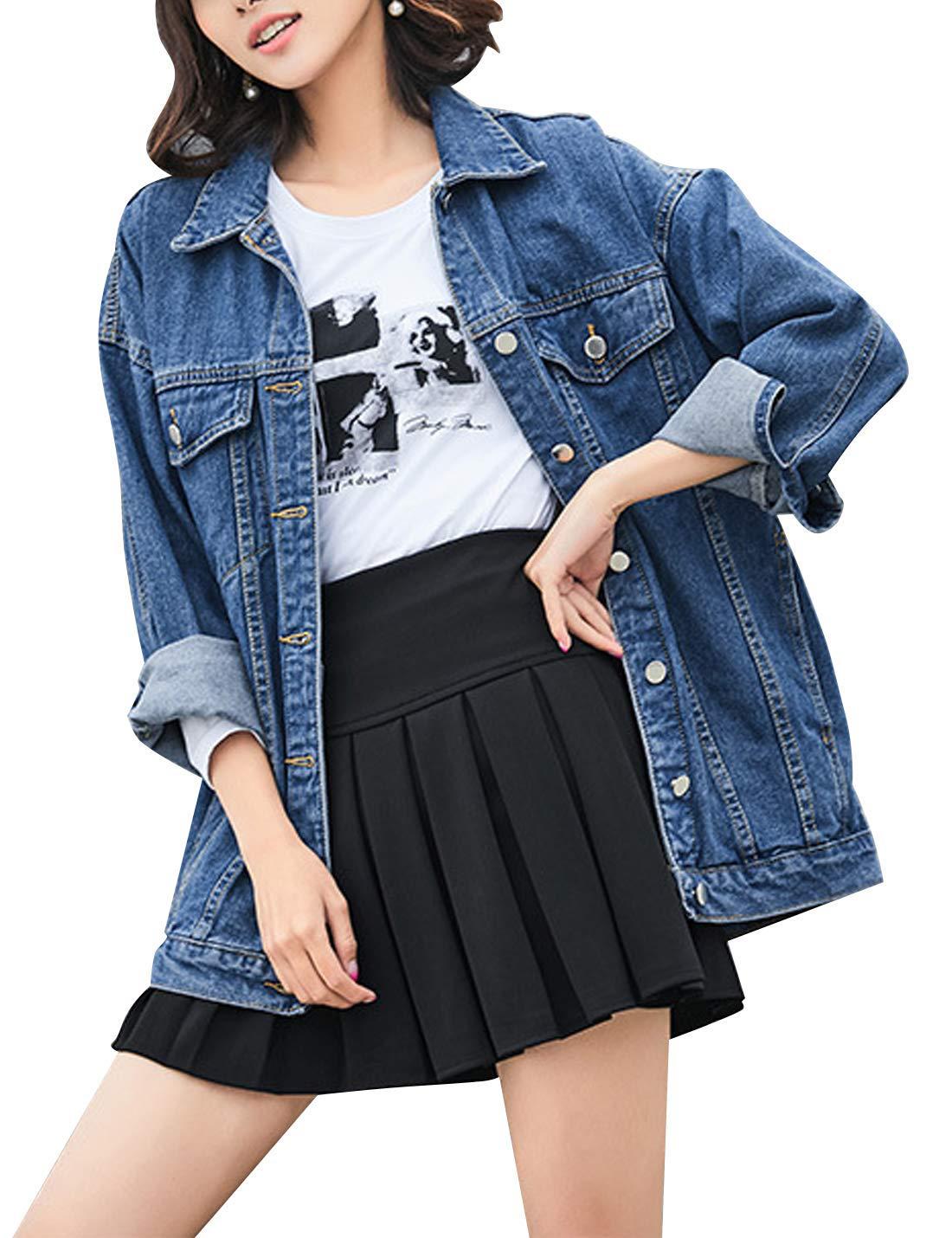 

Women s Casual Loose Denim Jacket - European & American Style 2XL королівський синій колір