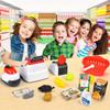 Toy 33Pcs Cash Register For Kids With Checkout Scanner Fruit Card Reader Credit Card Machine Play Money Food Shopping Play Set
