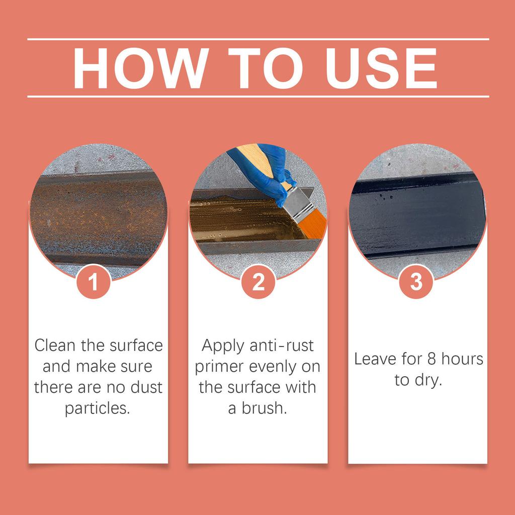 Automotive Rust Converter Rust Inhibitor Paint 3.53oz Metal Primer with Superior Oxygen Isolation and Quick Dry Formula