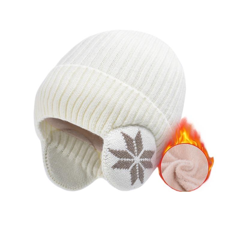 Winter warm knitted wool hat men's fleece thickened hat women's Korean version outdoor cycling ear protection headgear