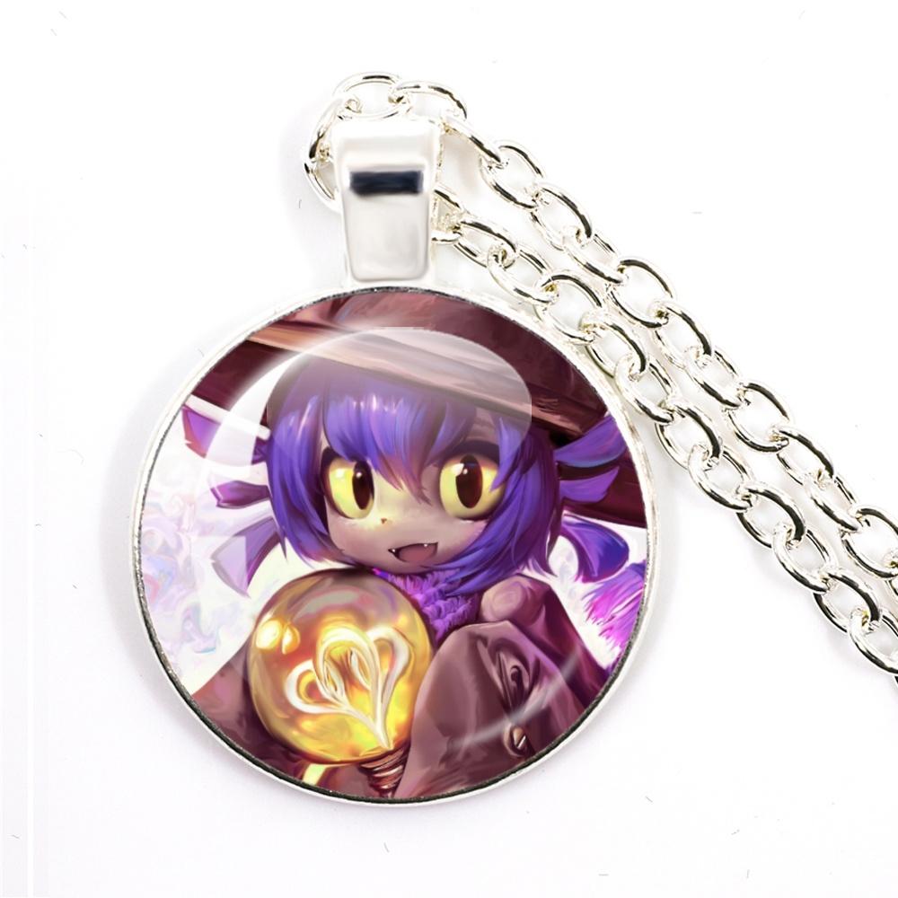 Niko Oneshot Necklace Anime Creative Cartoon Niko Pancakes Glass Cabochon Pendant Necklace Charm Jewelry Gift Jewelry