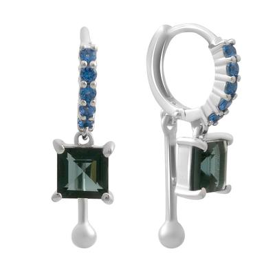 Silver Earrings with Natural London Blue Topaz 2.305ct, Topaz (2195924)