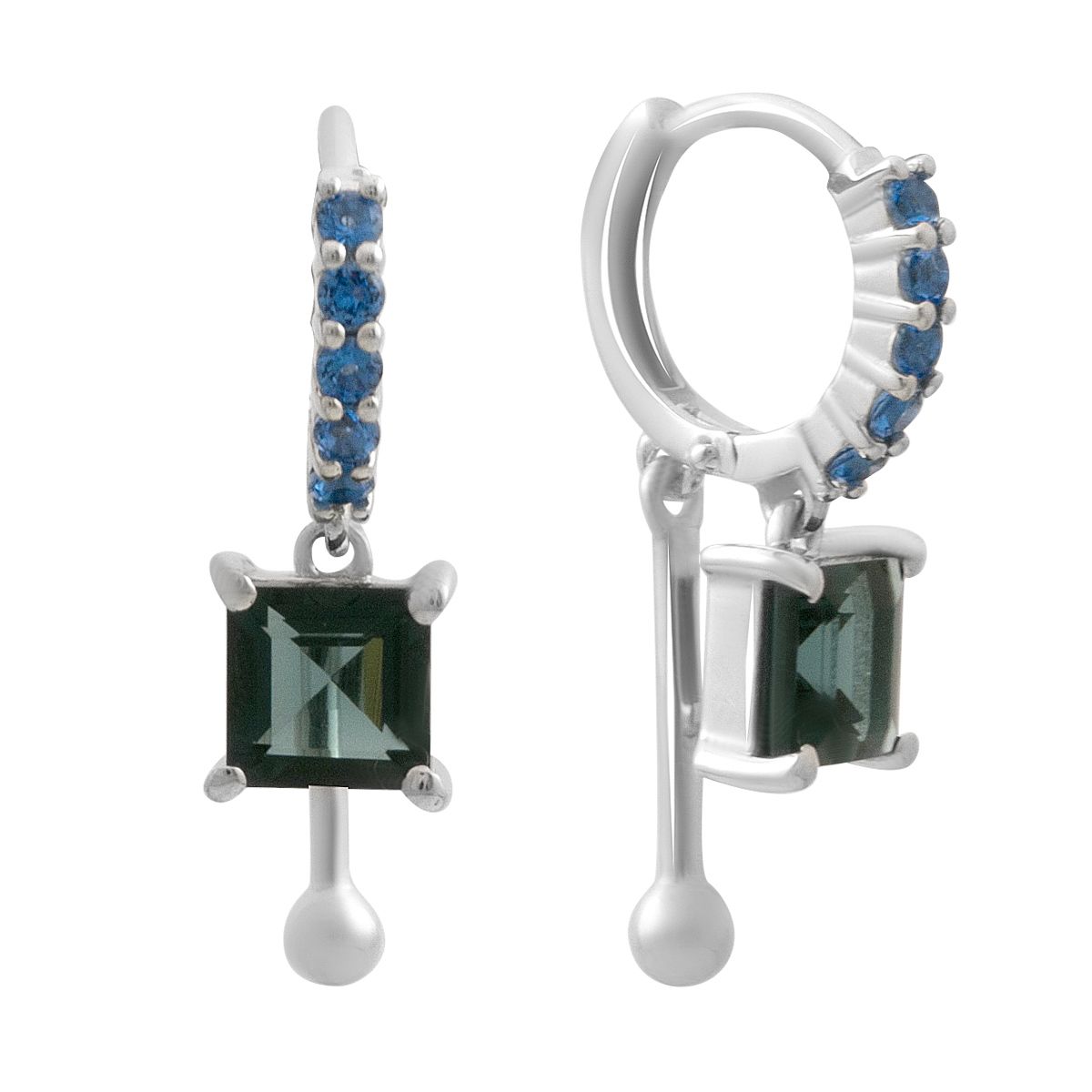 

Silver earrings with natural London Blue topaz 2.305ct, topaz (2195924)