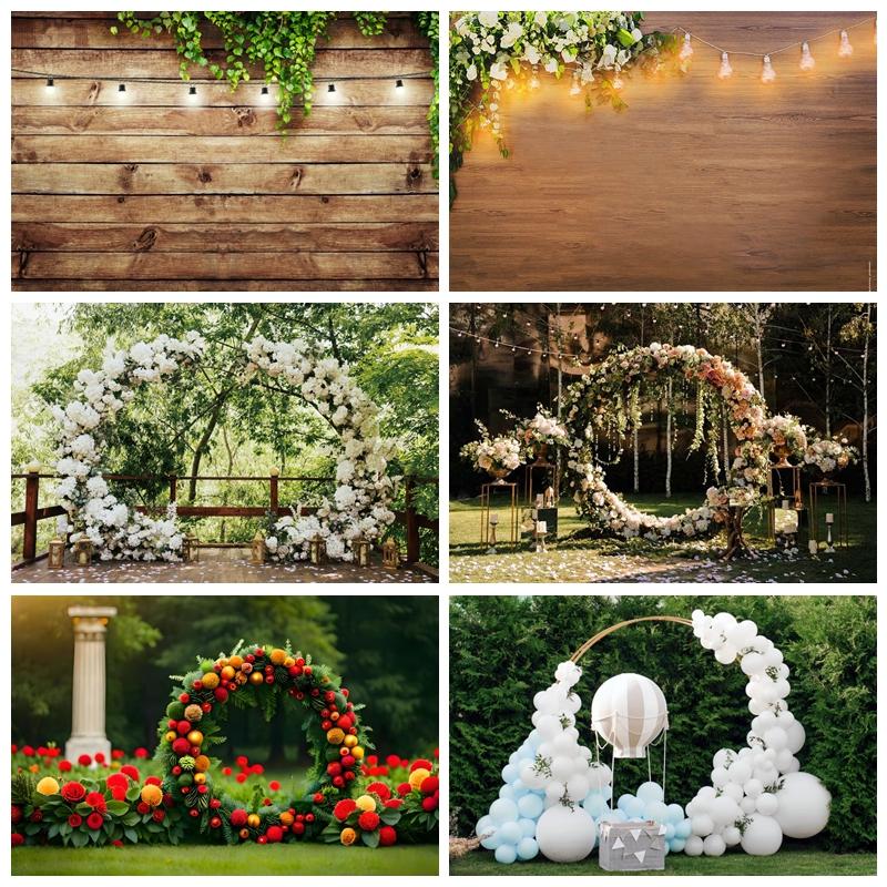 Wedding Party Photography Backdrop Flower Scenes Floral Bridal Shower Engaged Ceremony Party Decor Banner Photo Background Props17