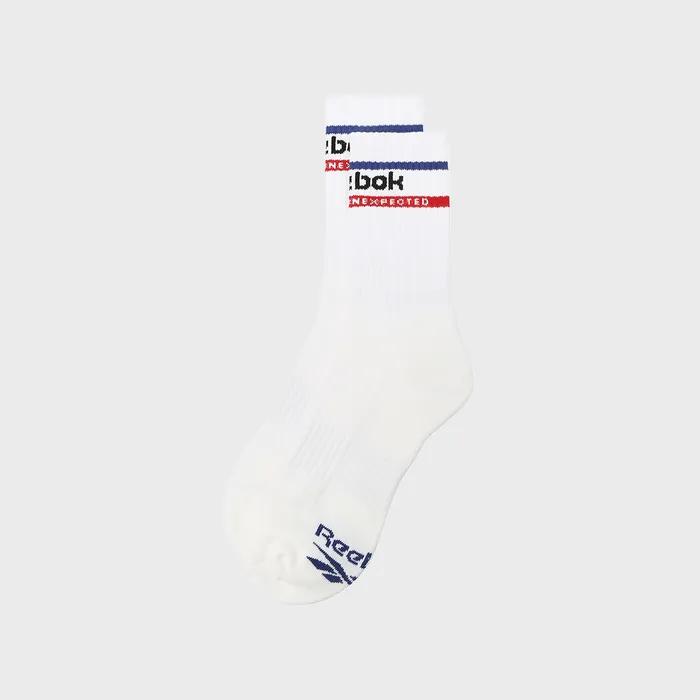 Graphic Long Socks - White