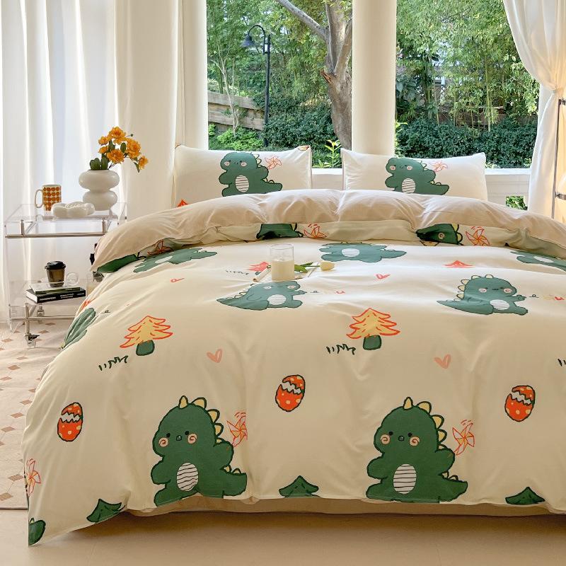 Small Fresh Four-piece Bed Sheet Set Quilt Cover Set Single Dormitory Three-piece Set Skin-friendly and Comfortable Bedding