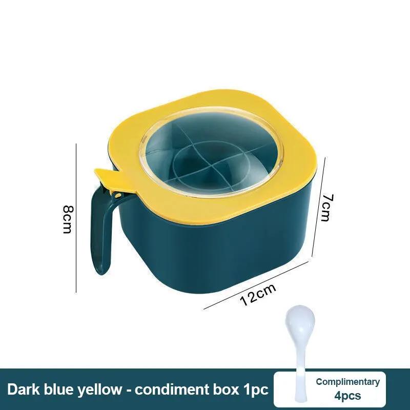 

Кухонная емкость для приправ с четырьмя отделениями, интегрированная, многофункциональная, шейкеры для приправ, специй и перца, бытовые кухонные инструменты жёлтый