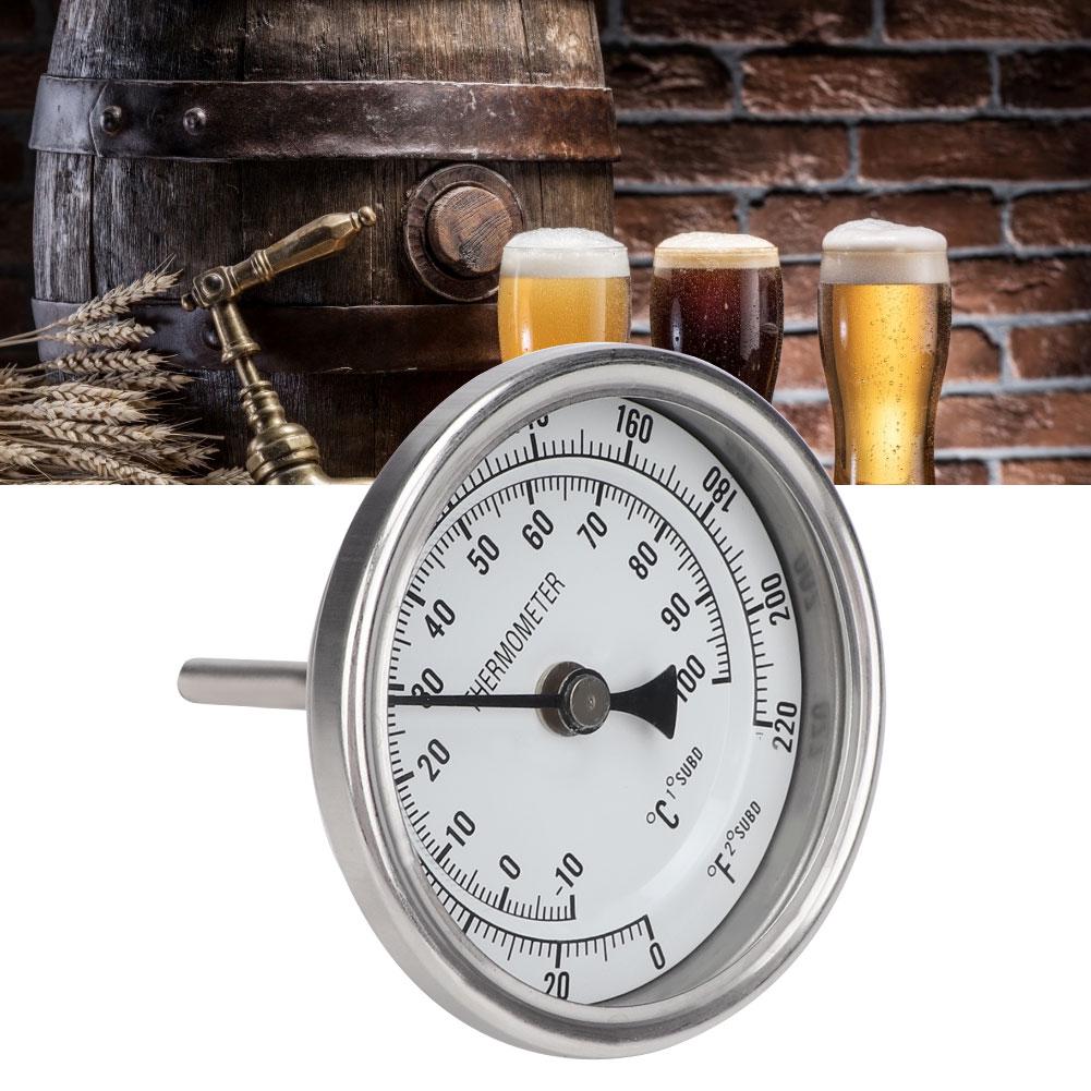 1/2" NPT Stainless Steel Pot Thermometer Metal Dial Thermometer for Brewing Beer