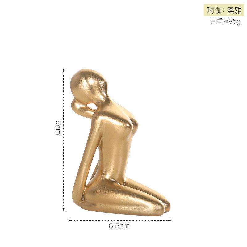 Sculpture Home Decor Abstract Art Yoga Poses resin Figurine Lady Figure Statue Study Office Yoga Studio Ornaments Decorations