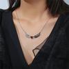 Gothic Style Two-tone Wings With Red Heart-shaped Pendant Necklace Luxury Jewelry For Women Daily Wear