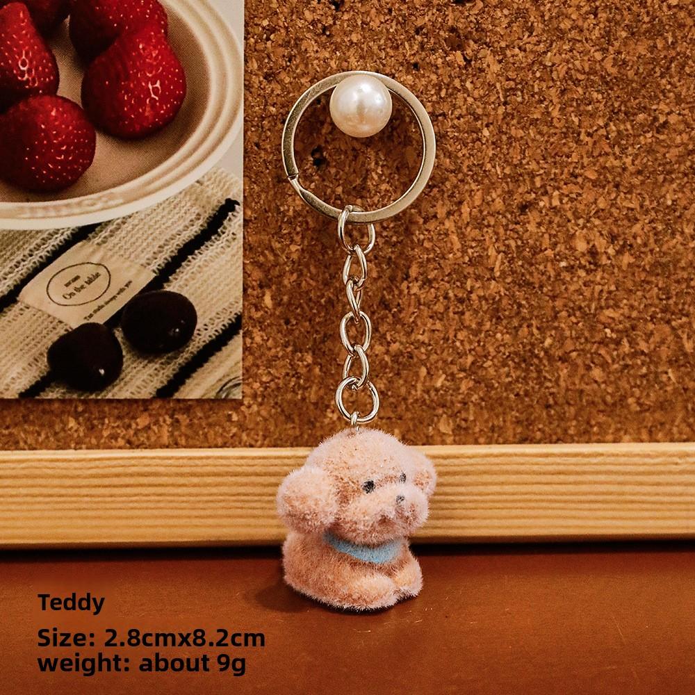 Portachiavi in Resina Peluche Cucciolo Cartone Animato, Ciondolo Decorativo Carino per Borsa Studente, Portachiavi Cuore da Ragazza