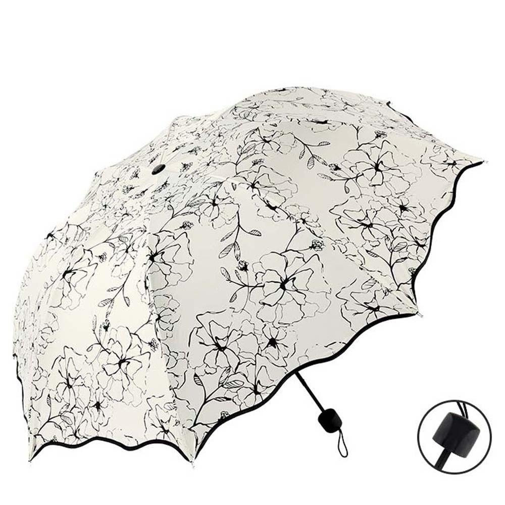Flower Shaped Design Dual-use Folding Umbrella Lightweight anti-UV Protection Brolly  Travel