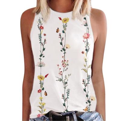 Sommer Floral Blume 3D Druck Tanktop Neu Damen Streetwear Y2k Tops Oversized Weste Schulterfrei Ärmellos Frau Sexy Camisole