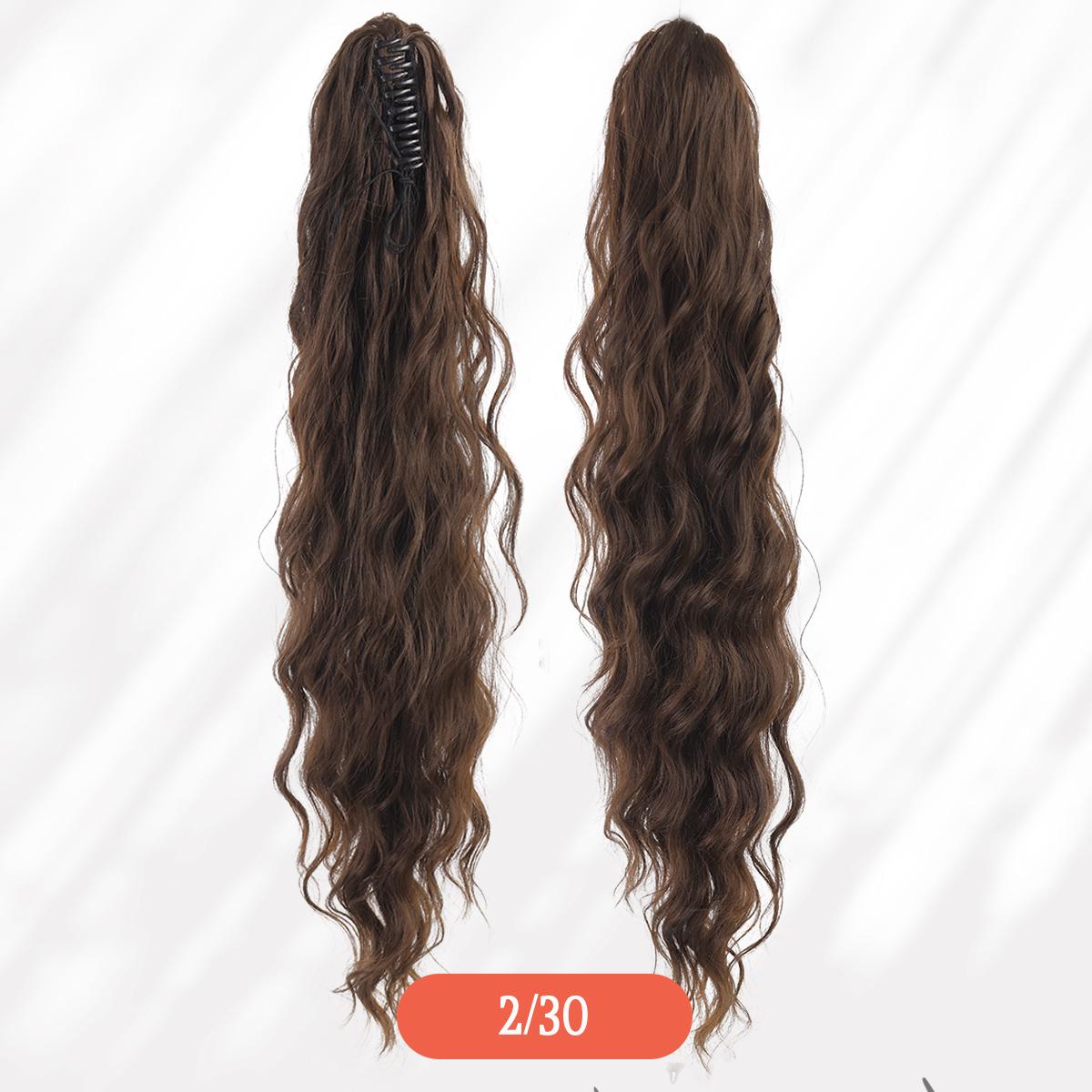 Synthetic water ponytail hair extension clip on woman s ponytail hair accessories long curly wig natural curly black