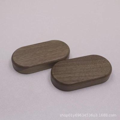 New Handcrafted Oval Wood Block - Black Walnut & Beech Car Ornament Base