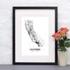 Eleville 8X10 Unframed California United States Country View Abstract Road Modern Map Art Print Poster Wall Office Home Decor Minimalist Line Art