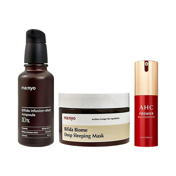 

MANYO FACTORY Infusion Shot Ampoule 50ml + Deep Sleeping Mask 100ml + AHC Red Concentrate Radiance Serum 25ml