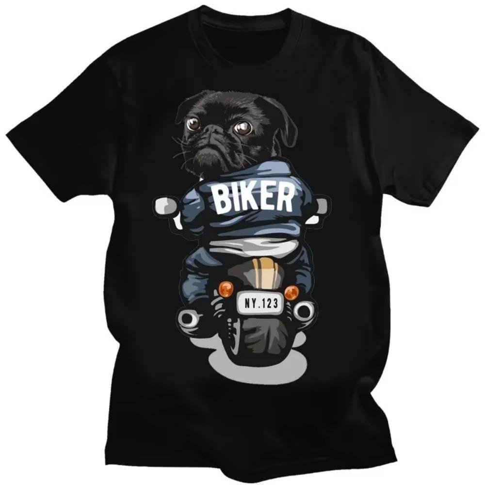 The Life of A Fierce Pug T Shirt Funny Animal Dog Graphic T-shirt  Camisas De Hombre Hip Hop Clothes Women Men Clothing Tees Top