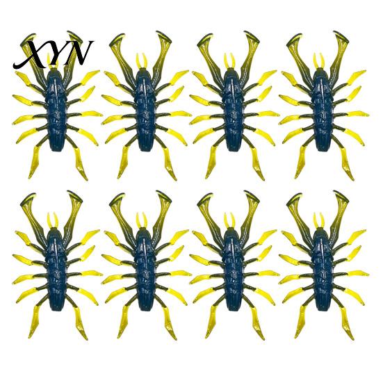 Elastic Fishing Lures 8Pcs 6cm/2.8g Bionic Insect Soft Bait, Slow Sinking Floating Artificial Lure, Bass Lure Swim Bait for Freshwater Saltwater Trout