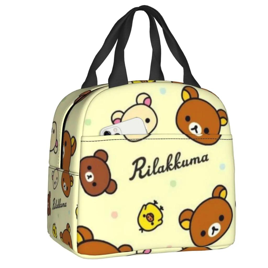 Custom Cute Rilakkuma Lunch Bag Women Warm Cooler Insulated Lunch Boxes for Student School