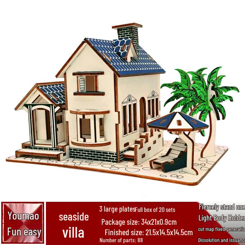 3D drevené puzzle architektonický model školská remeselná festivalová aktivita hračka