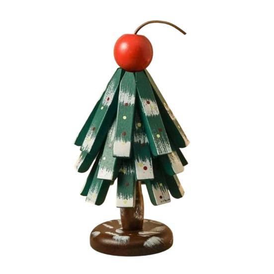 Christmas Tree Trivet for Hot Dishes Solid Wood Heat Resistant Pot Holder Folding Festive Table