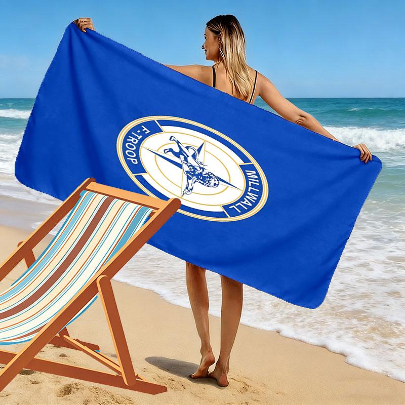 Millwall F.C. Logo Strandtuch, Großes Weiches Schnelltrocknendes Handtuch für Strand Camping Schwimmen