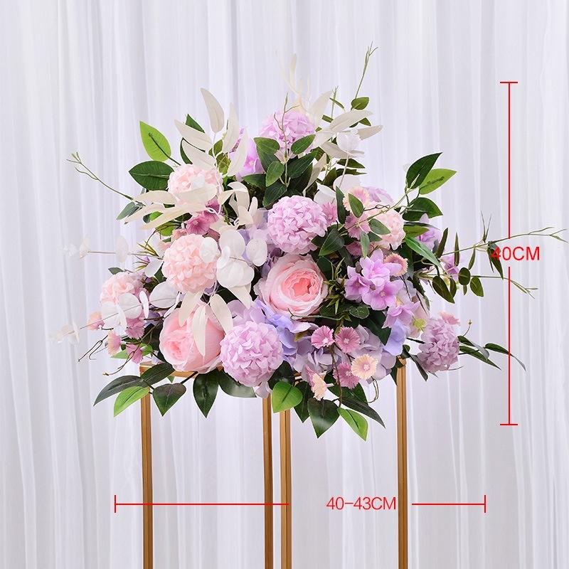 40-43cm Artificial Flower Pom Pom Table Centerpiece Decor Wedding Backdrop Silk Flower Ball Road Lead Floral Wedding Decoration
