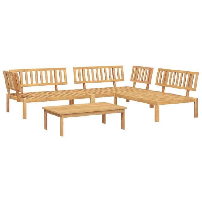 VidaXL Salon Garden Set 4 Pcs Solid Acacia Wood, Table and Chair Set, Lounge Set of 3209310