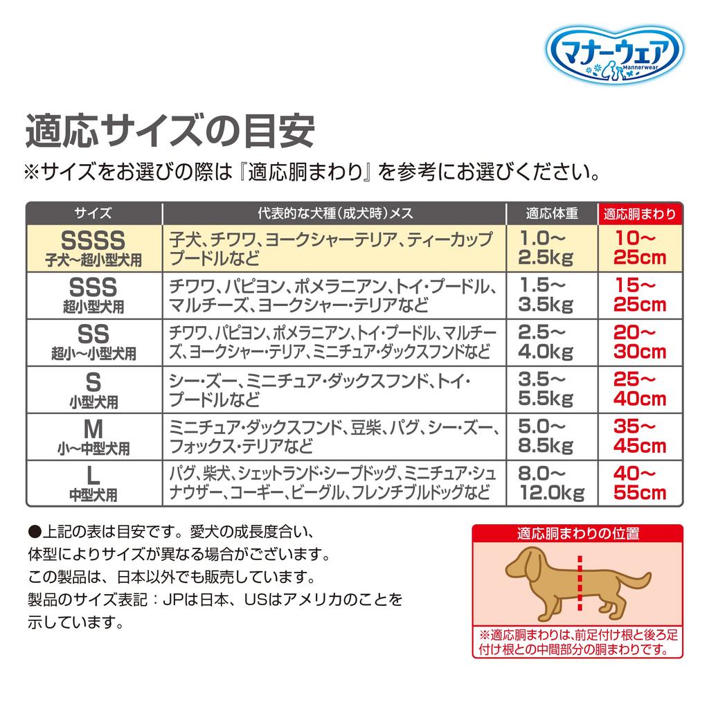 Manners Wear Dog Diaper for Girls SSSS Size for Ultra Small Dogs and Puppies Pink Ribbon 336 Pieces Pieces X Nursing Care Pet Supplies Unicharm