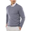 Pull en tricot à col rond et manches longues de couleur unie pour homme