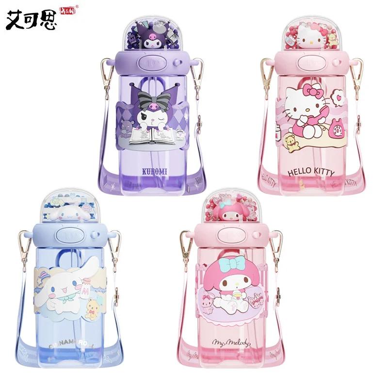 Cartoon Straw Water Cup Sanrio My Melody/Hello Kitty/Kuromi Leak-proof Children's Water Bottle Space Cup for Boys/Girls Gift