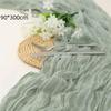 Boho Gauze Table Runner Crinkled Cheesecloth Reusable 14ft Long for Holiday Gathering Rustic Wedding Decor
