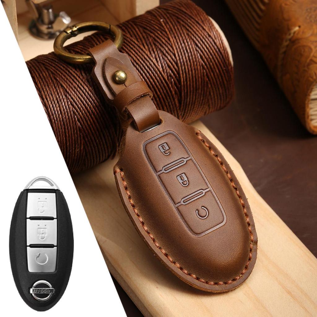 Genuine Leather Handmade Car Key Cover for Nissan
