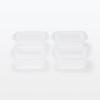 MUJI Microwaveable Food Containers with Pack of MDC95A3S Lids, Semi-Transparent, Rectangular, 180mL, 4,