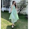 2026 Women's High-End French Sling Summer Dress: Elegant Petite Fairy Beach Vacation Long Dress