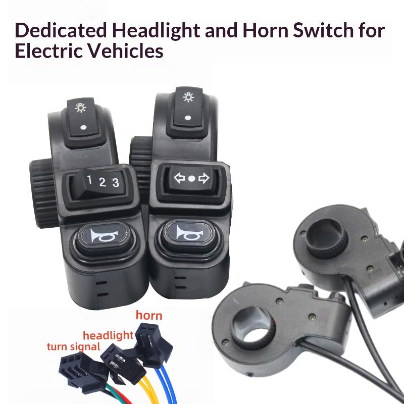 1/3Pcs Motorcycle Accessories 3In1 E-Bike Light On-Off Switch Horn Turn Signal Switches For Motorcycle Handlebar Switch