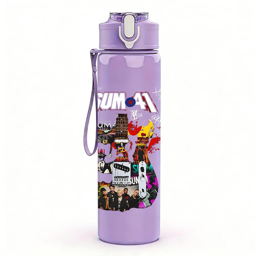 1PC Retro Multi Character Cartoon Colorful Print 750ml Portable Sports Water Bottle Leakproof Gym Outdoor Travel Drink Cup