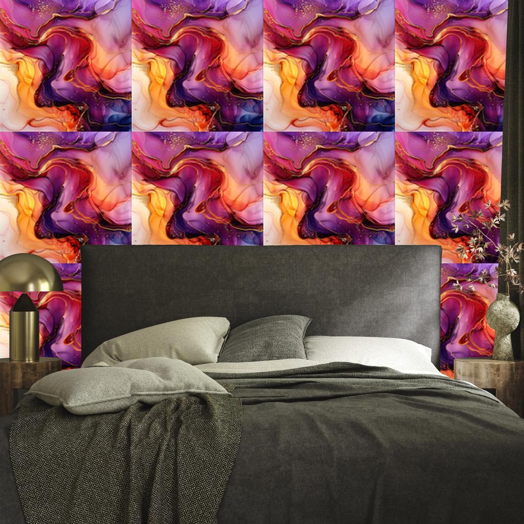 Ink Wallpaper Red, Purple and Peach 50x1000