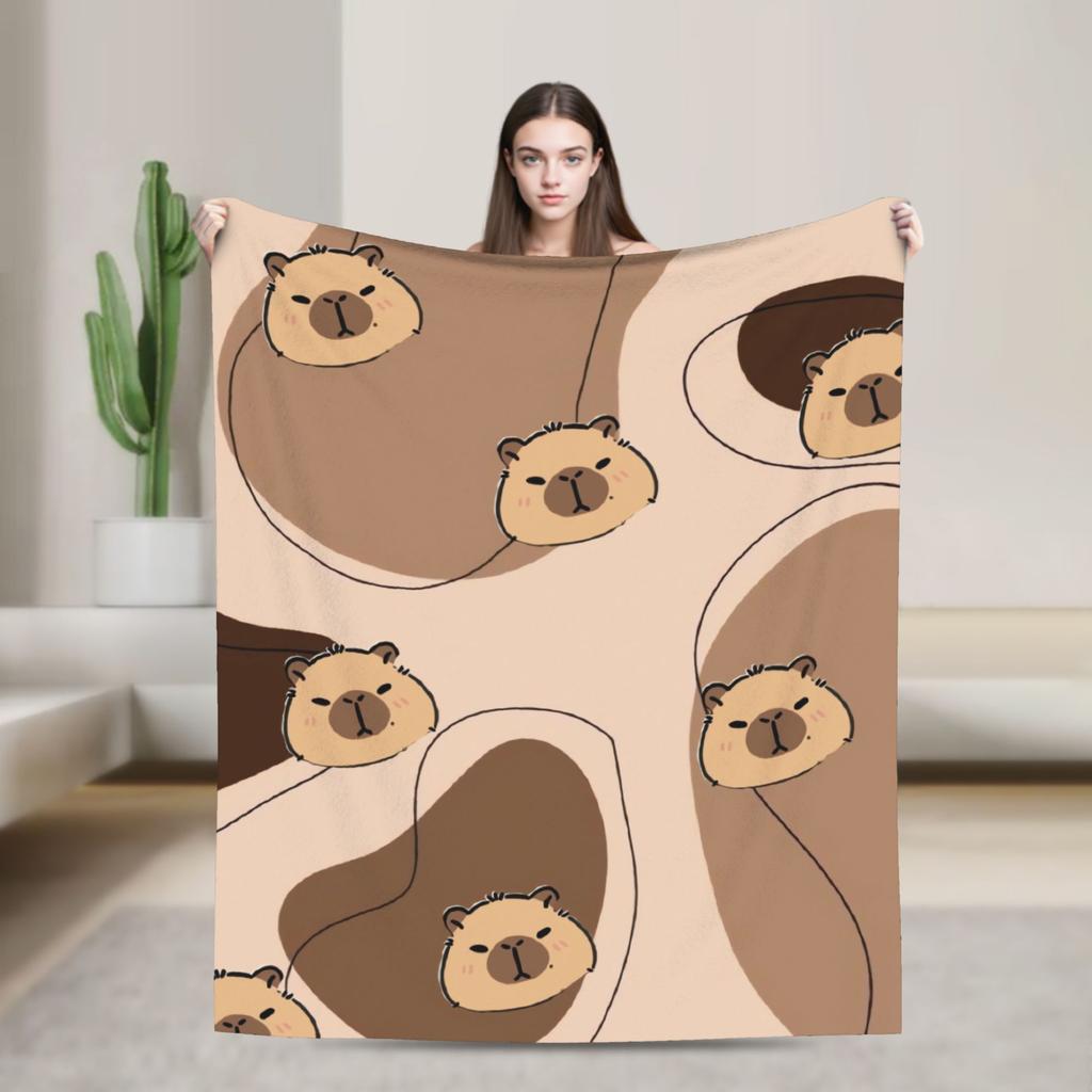 Capybara Blanket Quality Super Soft Throw Blanket Winter Travel Couch Chair Sofa Bed Funny Bedspread