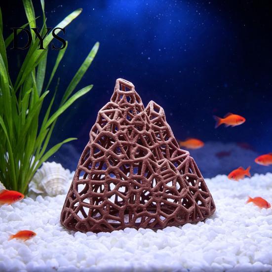 Plastic Mountain Decor Aquarium Shrimp Hide, 3D Printed Hollow Mountain, Small Fish Tank for Betta Hideout Cave, Ornament Shelter Cave
