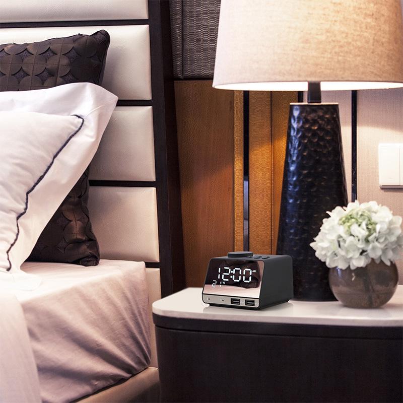 K11 Wireless Alarm Clock: Bluetooth Speaker, LED Mirror, USB Phone Charging, Smart Radio