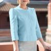 ZANZEA Women Casual Round Neck Solid Color 3/4 Sleeve Blouse