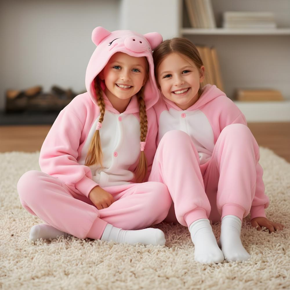 Piżama Onesie Kigurumi Kostium Przebranie Różowa Świnka Dzieci 95 - 105Cm